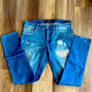 Scotch & Soda mens 33 x 32 distressed jeans